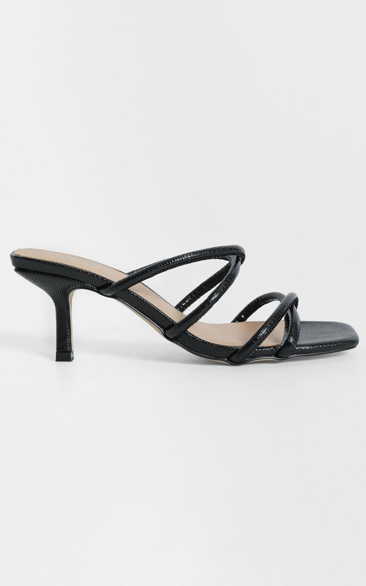 Therapy - Minaj Heels in Black Lizard