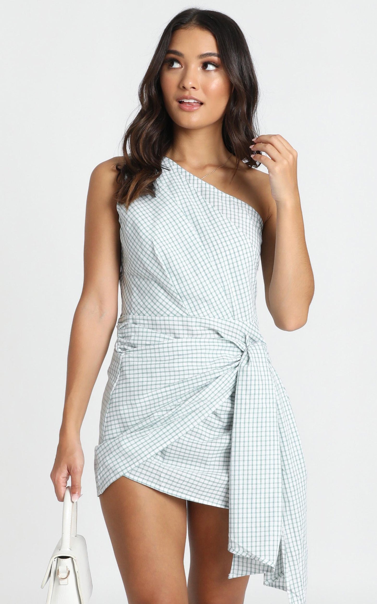 Two Of Us Dress in Sage Check