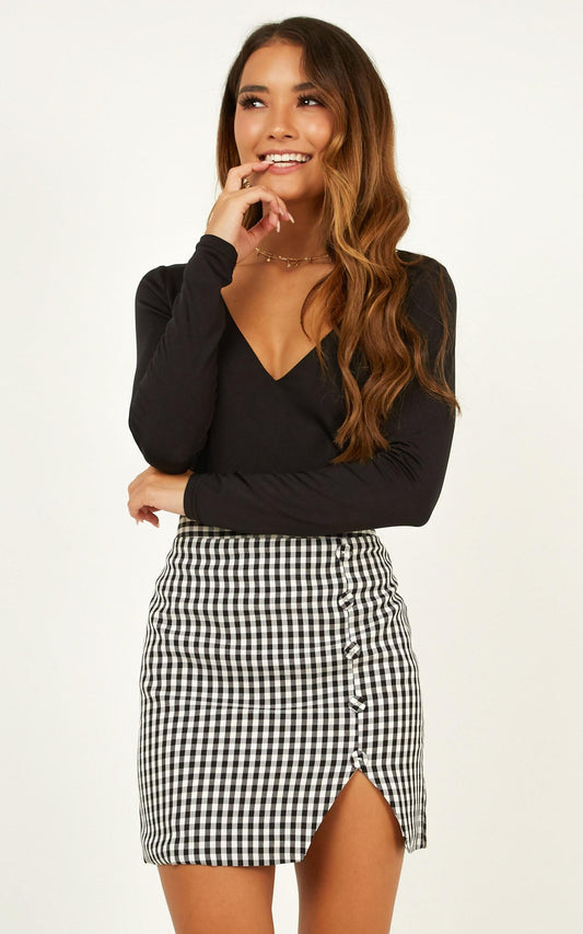 Cancelled Plans Skirt In Black Check