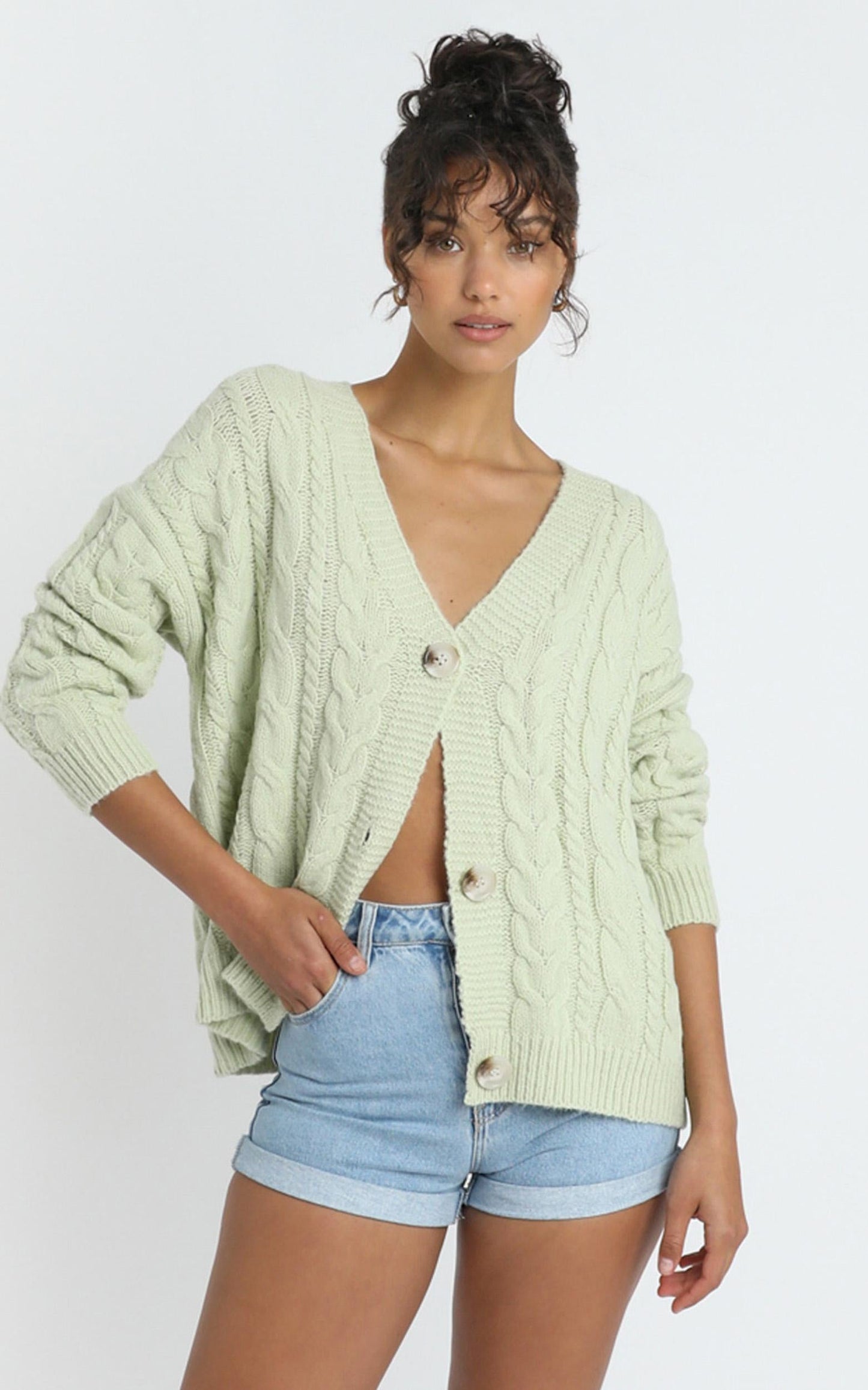 Yale Cardigan in Pistachio
