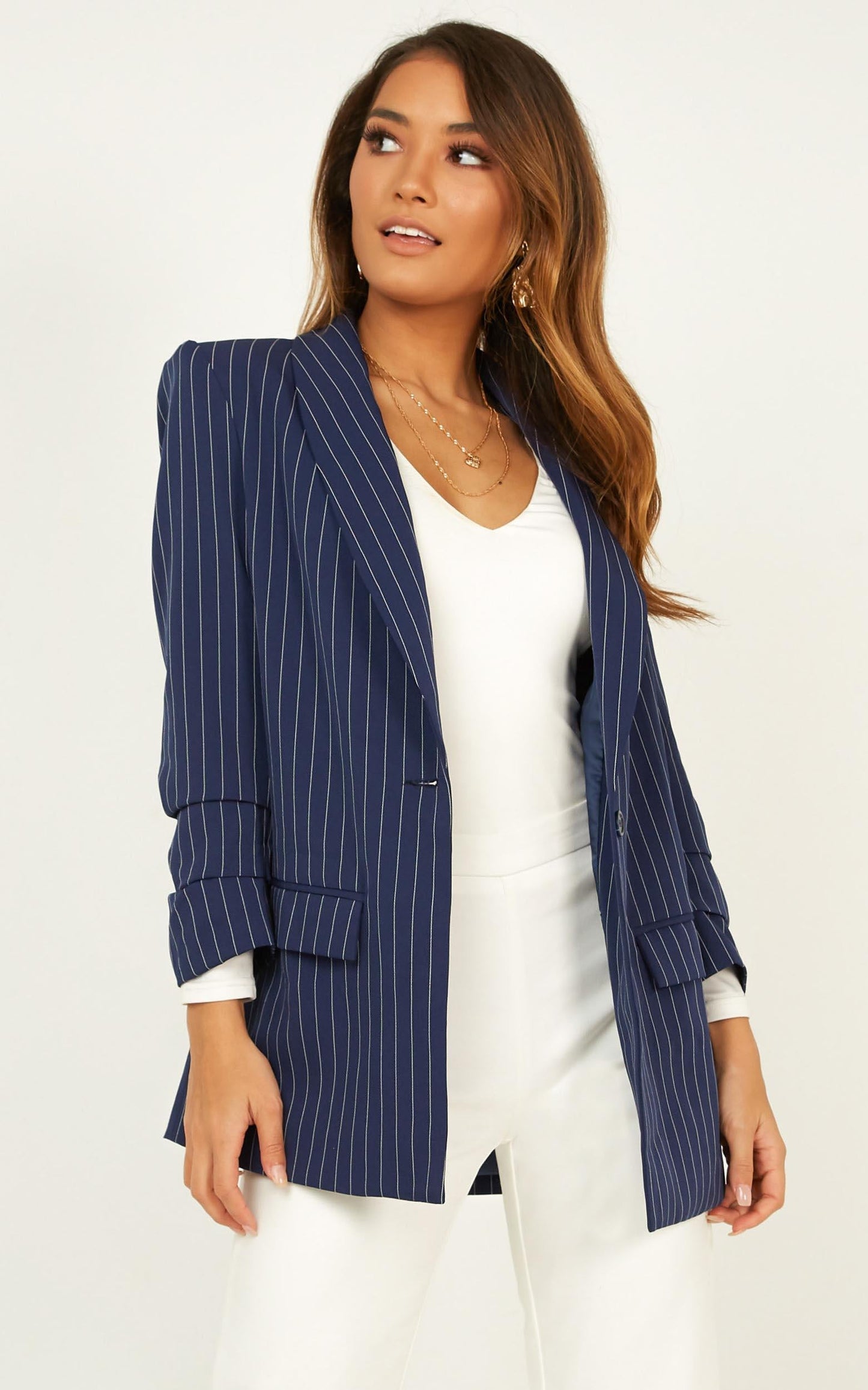 You Should Know Blazer In Navy Stripe