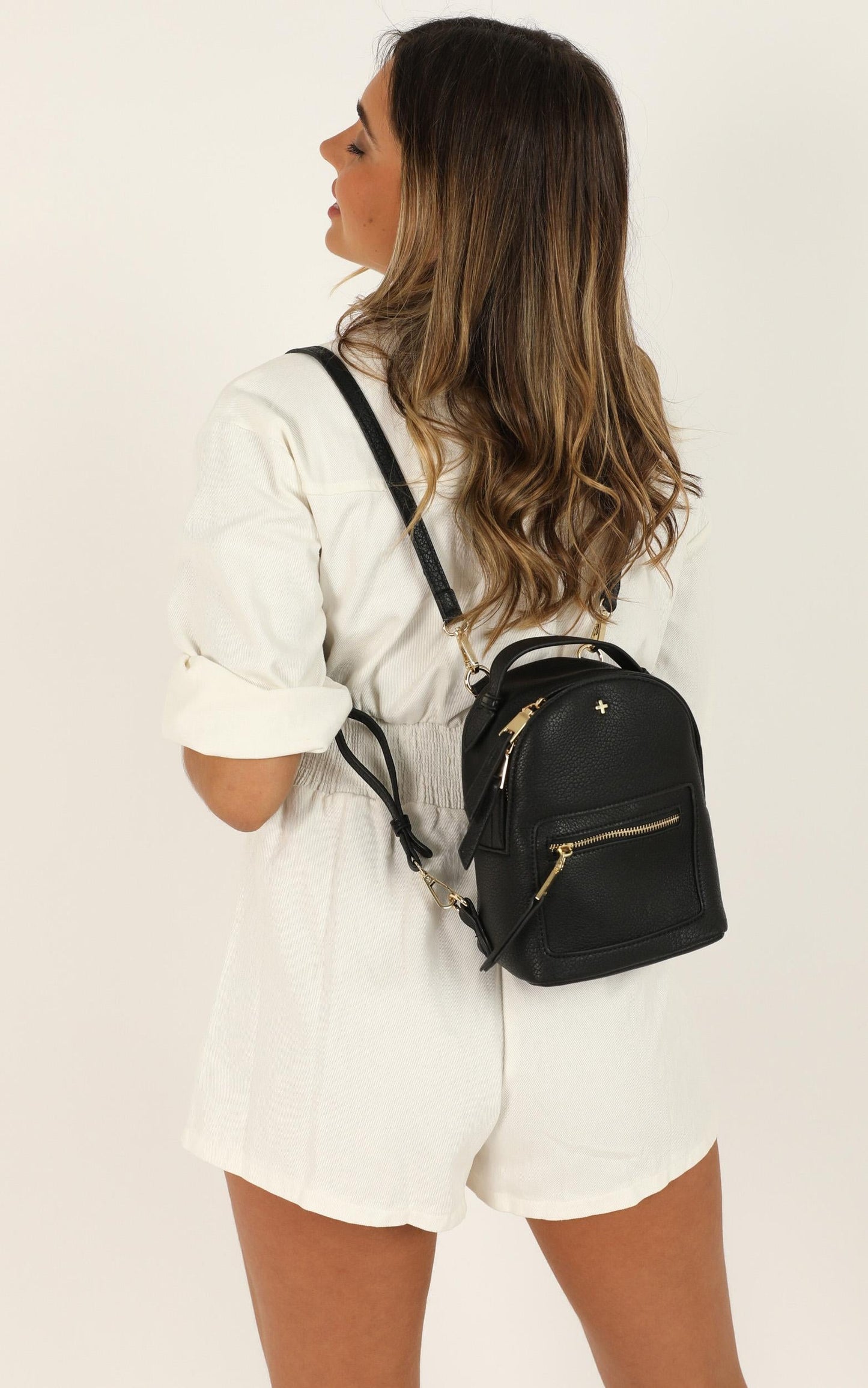 Peta and Jain - Zoe Mini Backpack In Black Pu