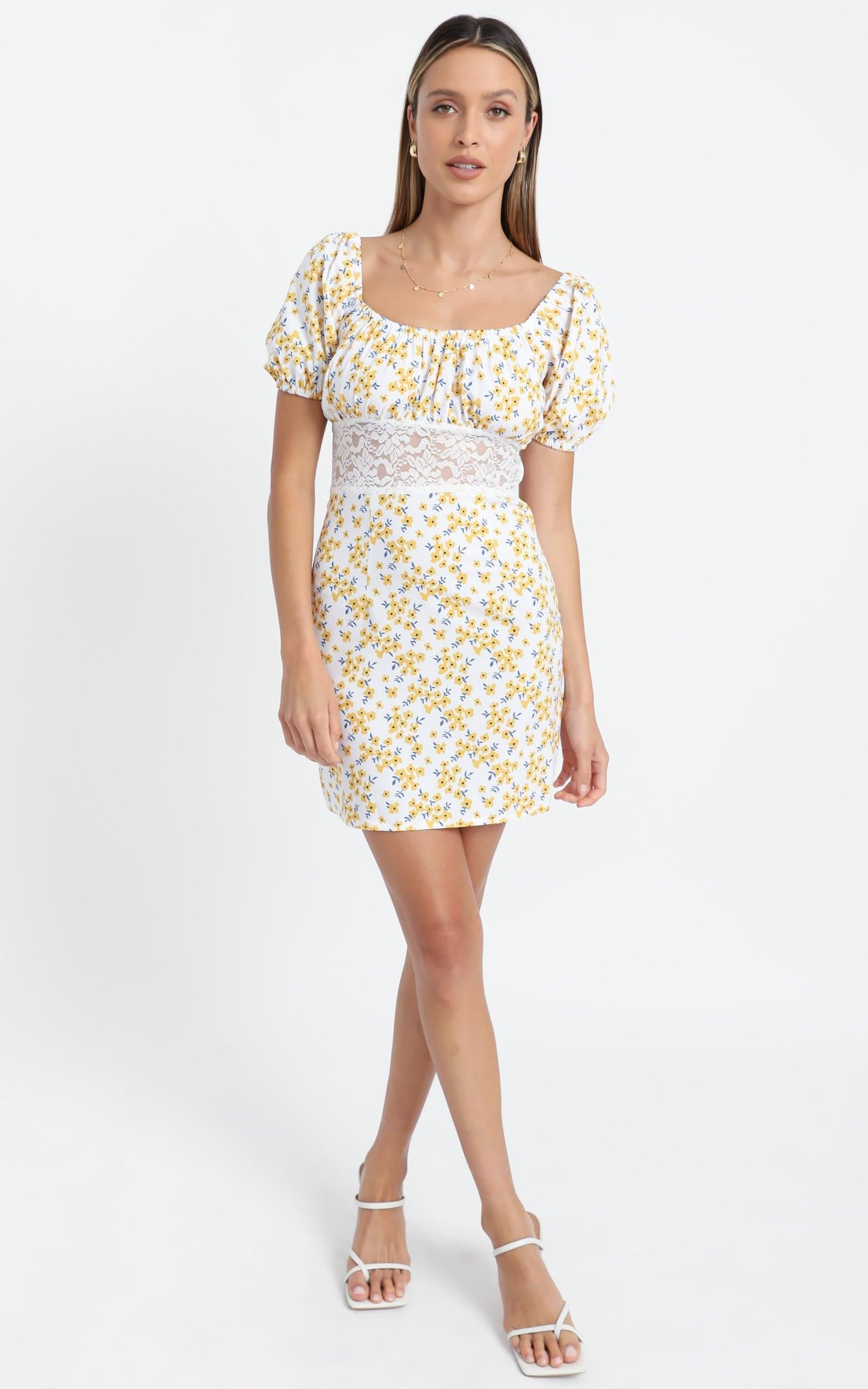 Harwood Dress in Yellow Floral