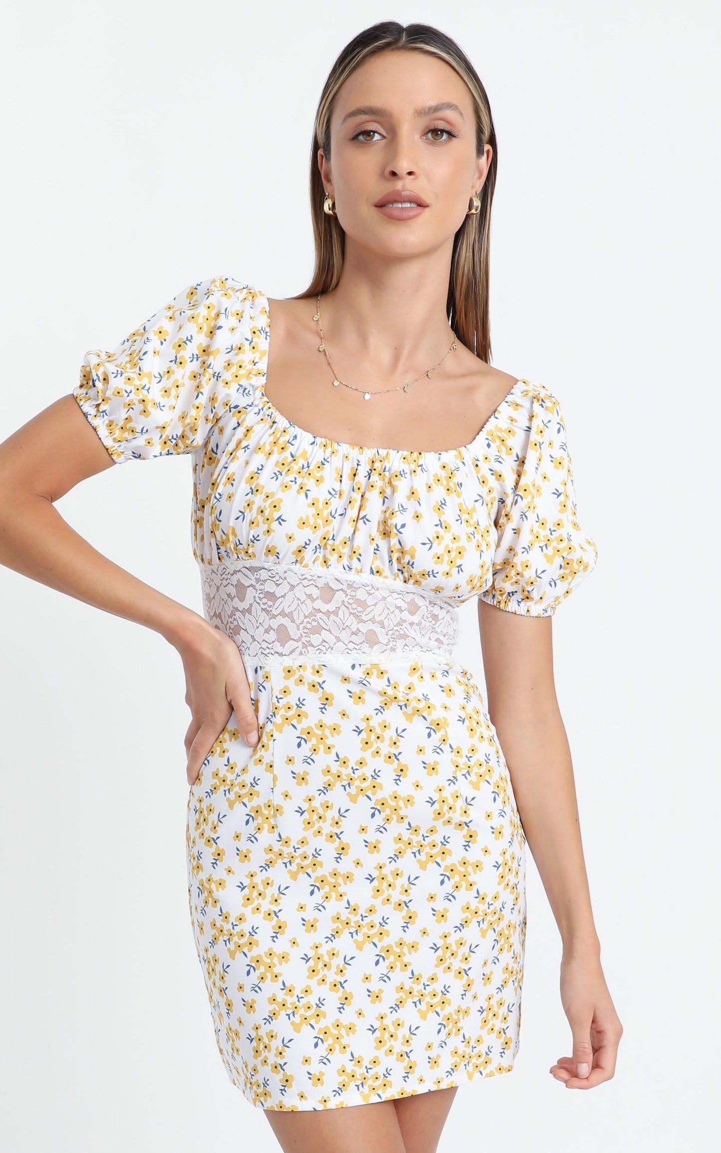 Harwood Dress in Yellow Floral