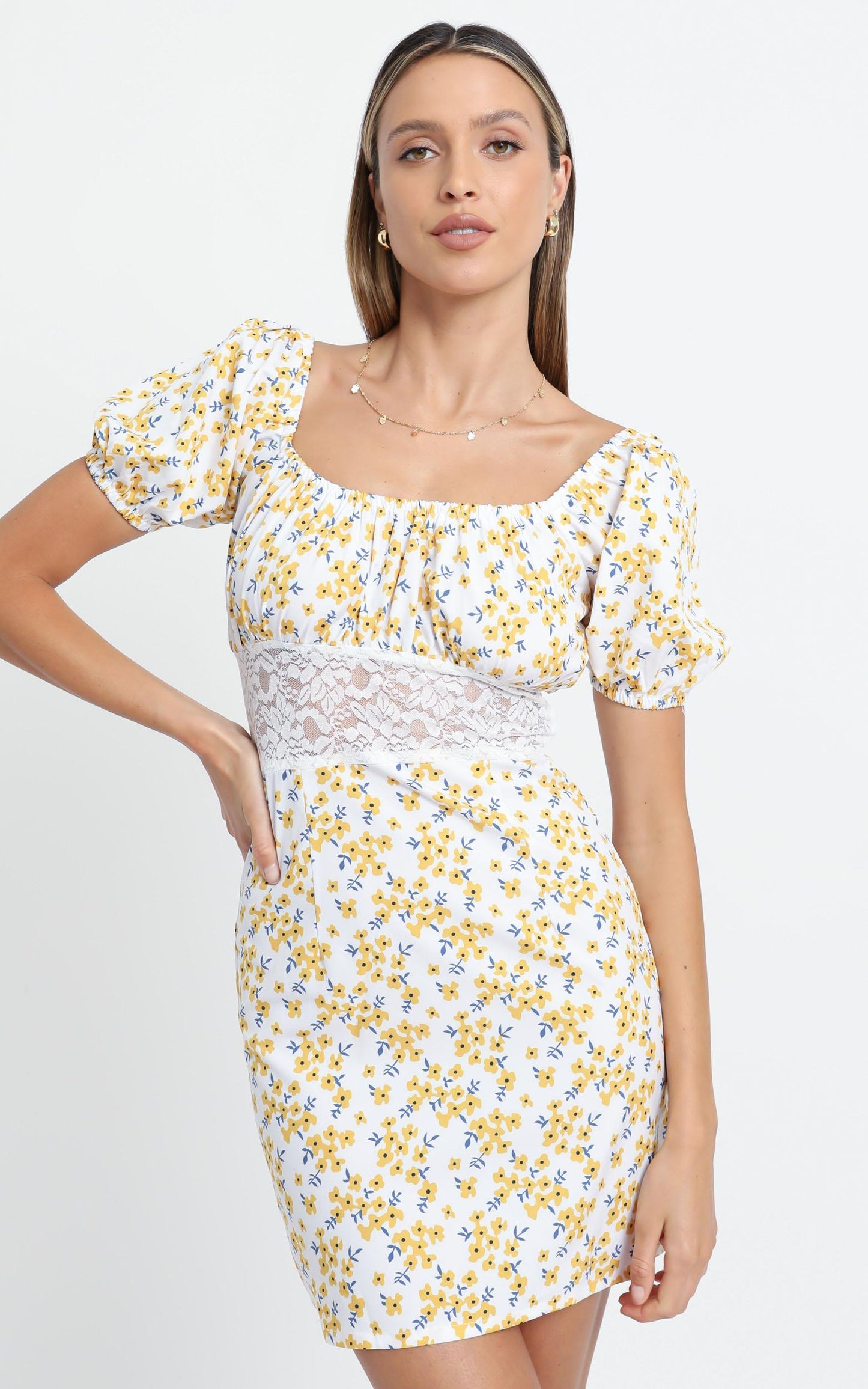 Harwood Dress in Yellow Floral