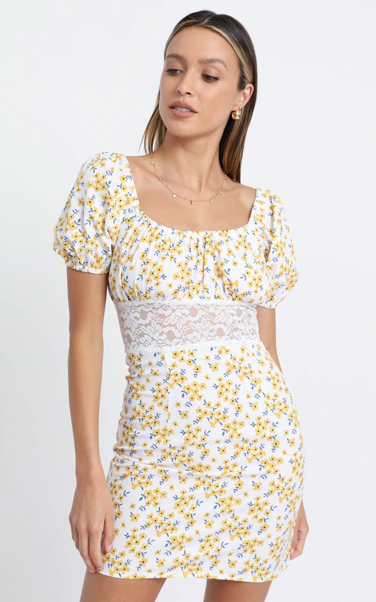 Harwood Dress in Yellow Floral