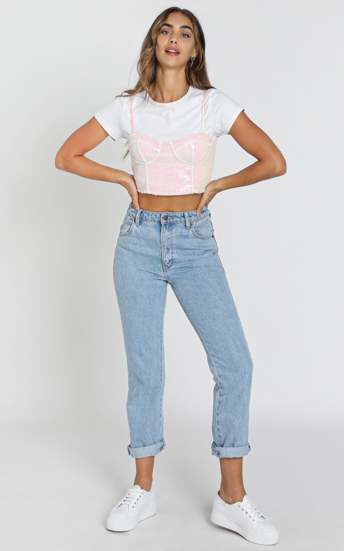 Touch Of Love Top in Blush Sequin