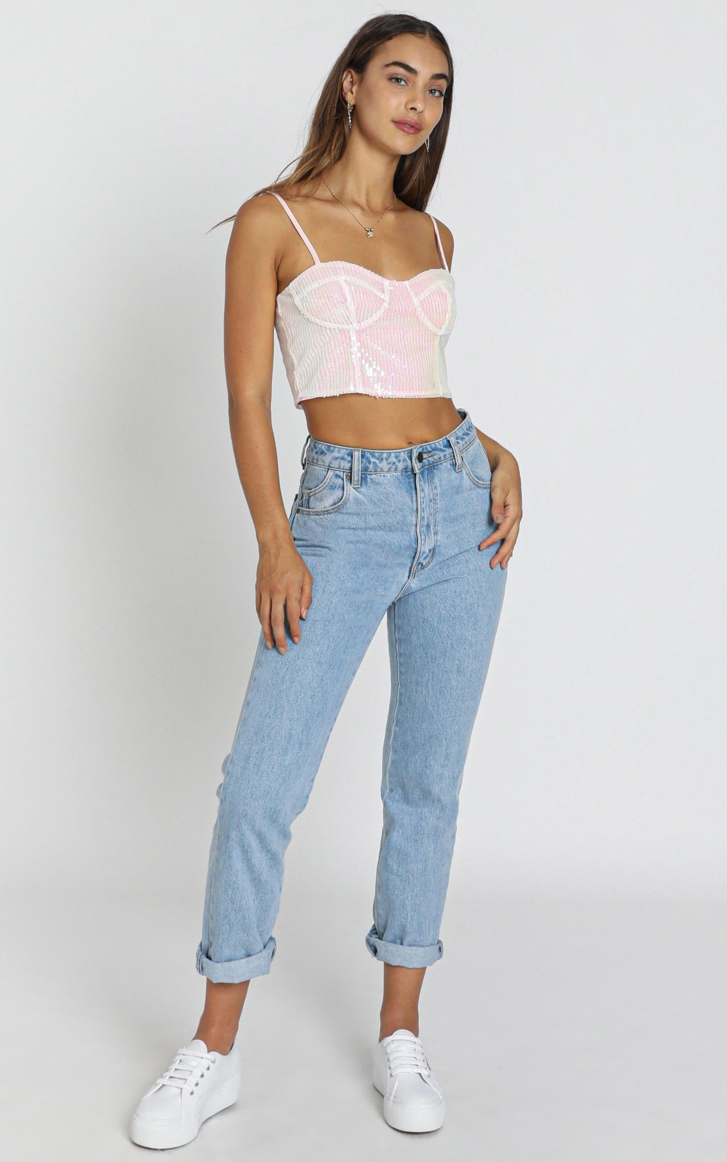 Touch Of Love Top in Blush Sequin