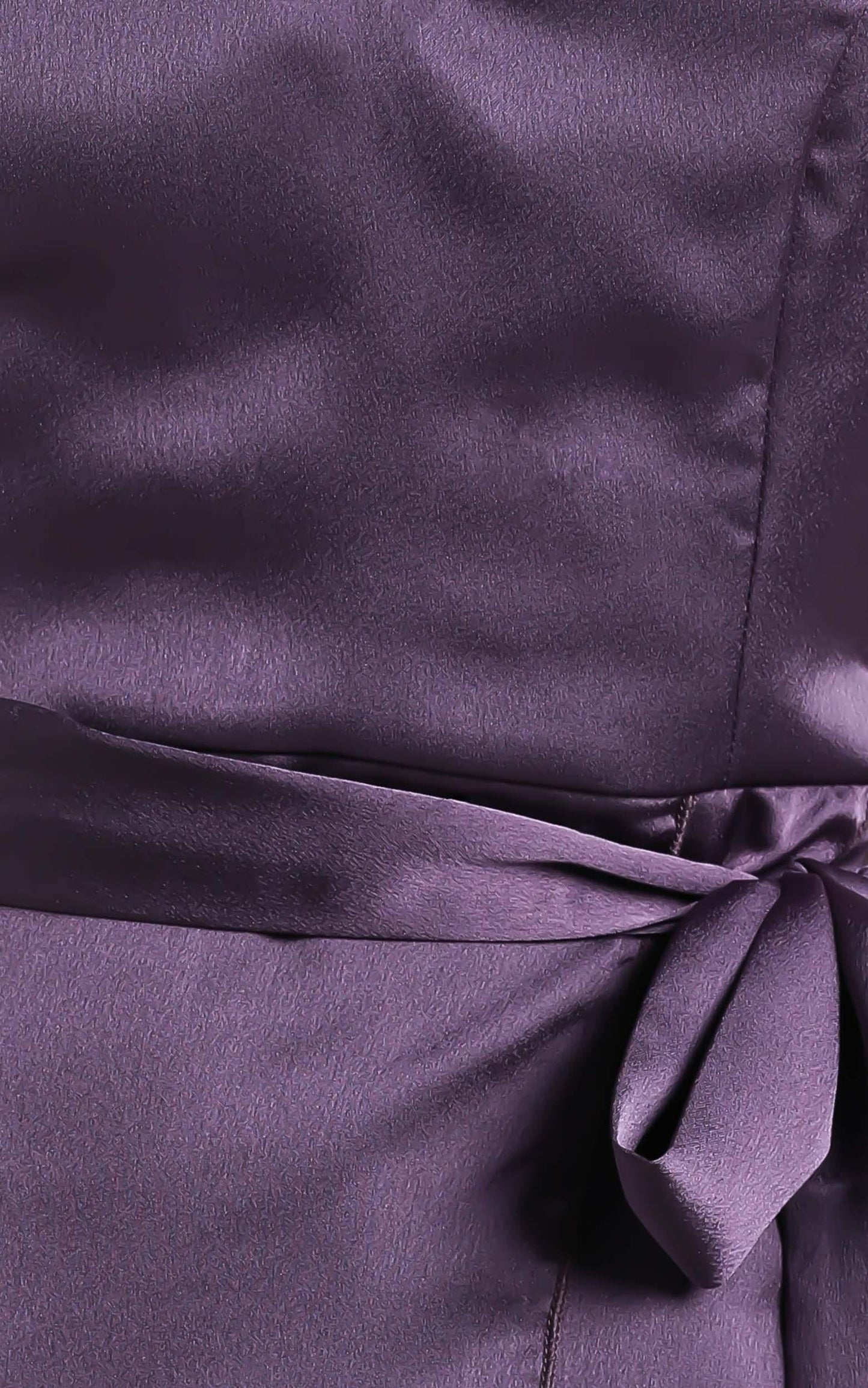 Treasuring You Wrap Midi Dress in Aubergine Satin