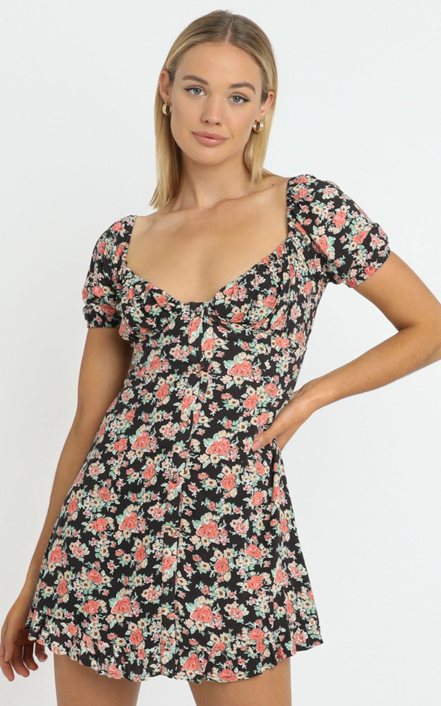 Trisha Dress in Black Floral