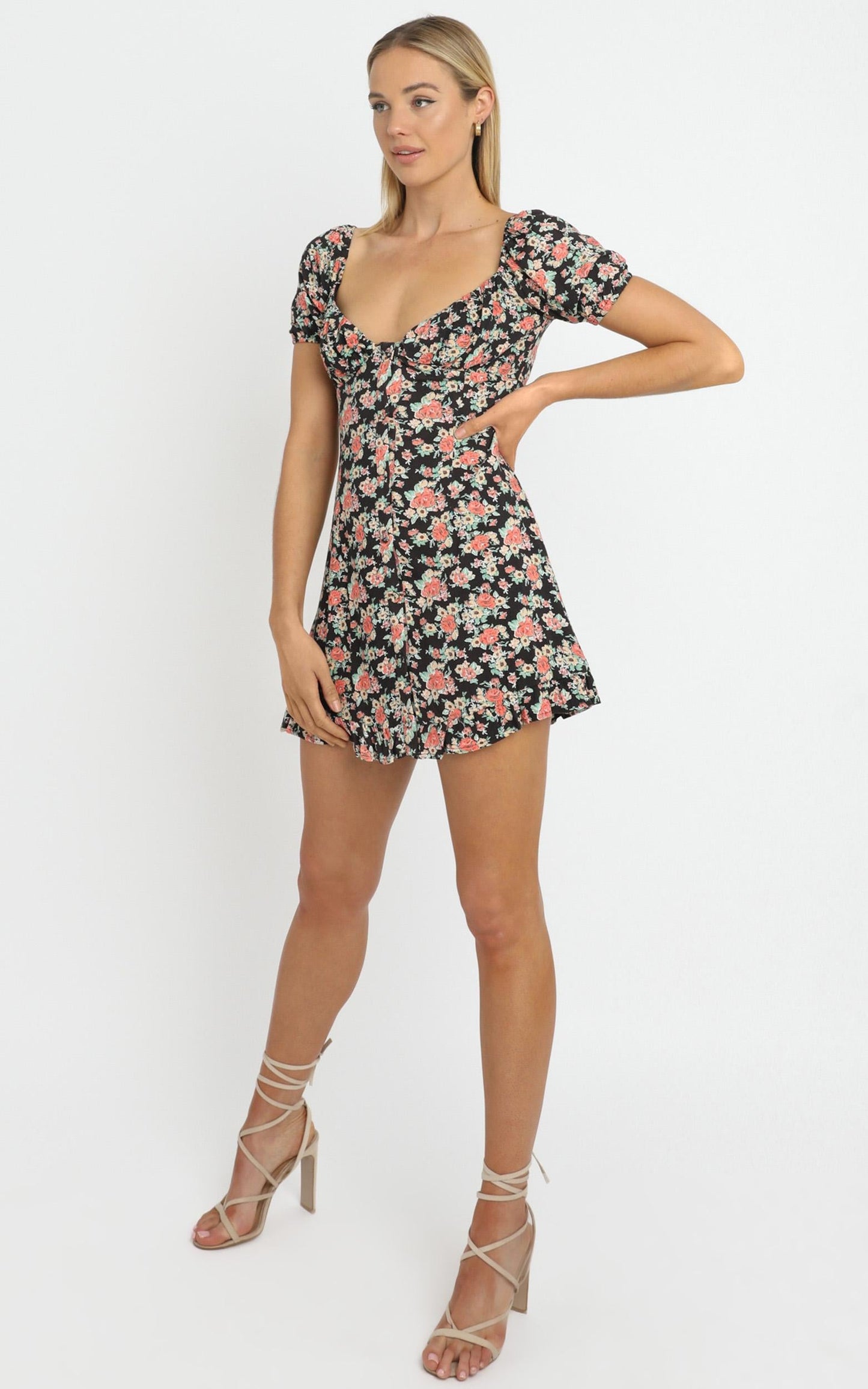 Trisha Dress in Black Floral