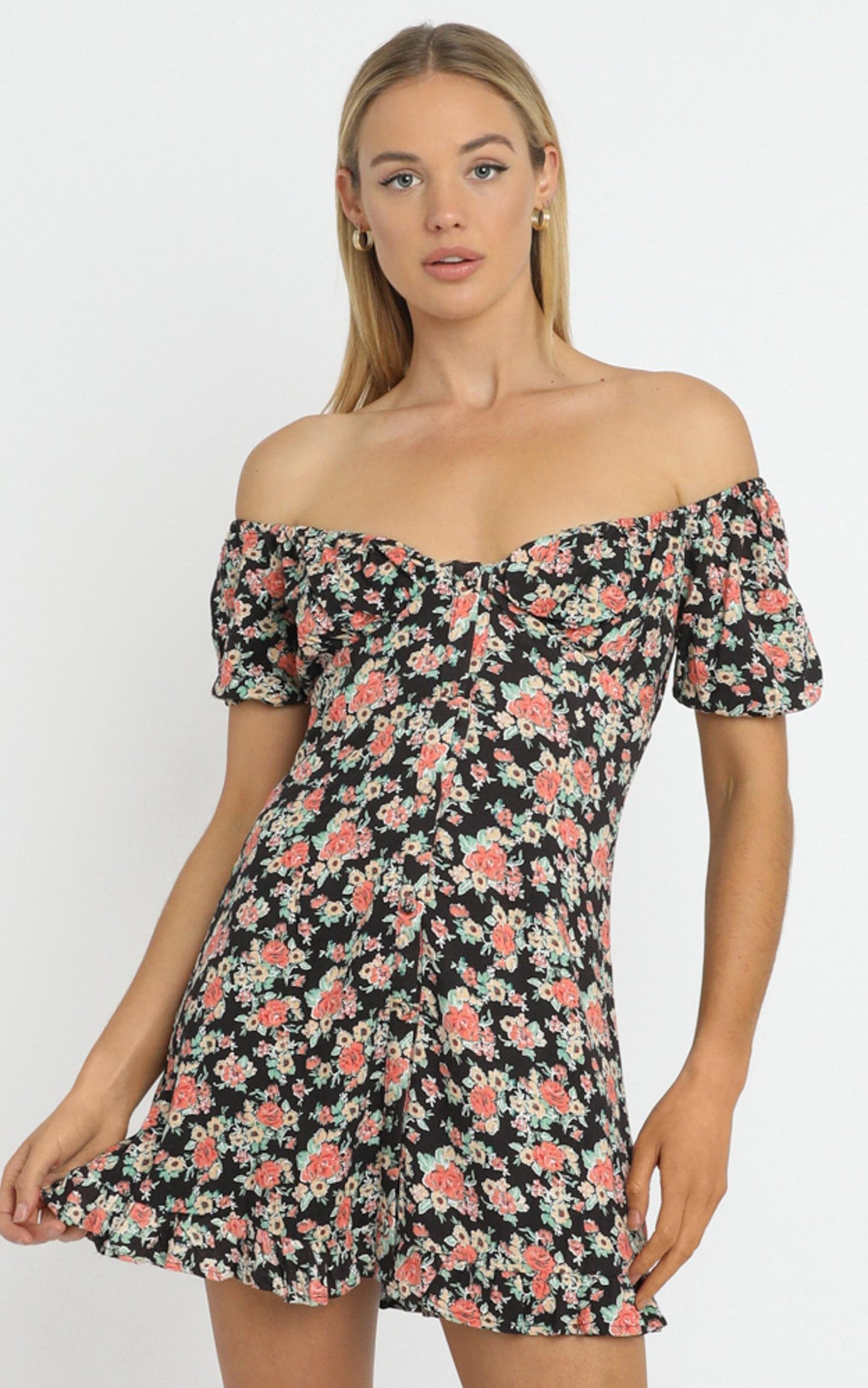 Trisha Dress in Black Floral