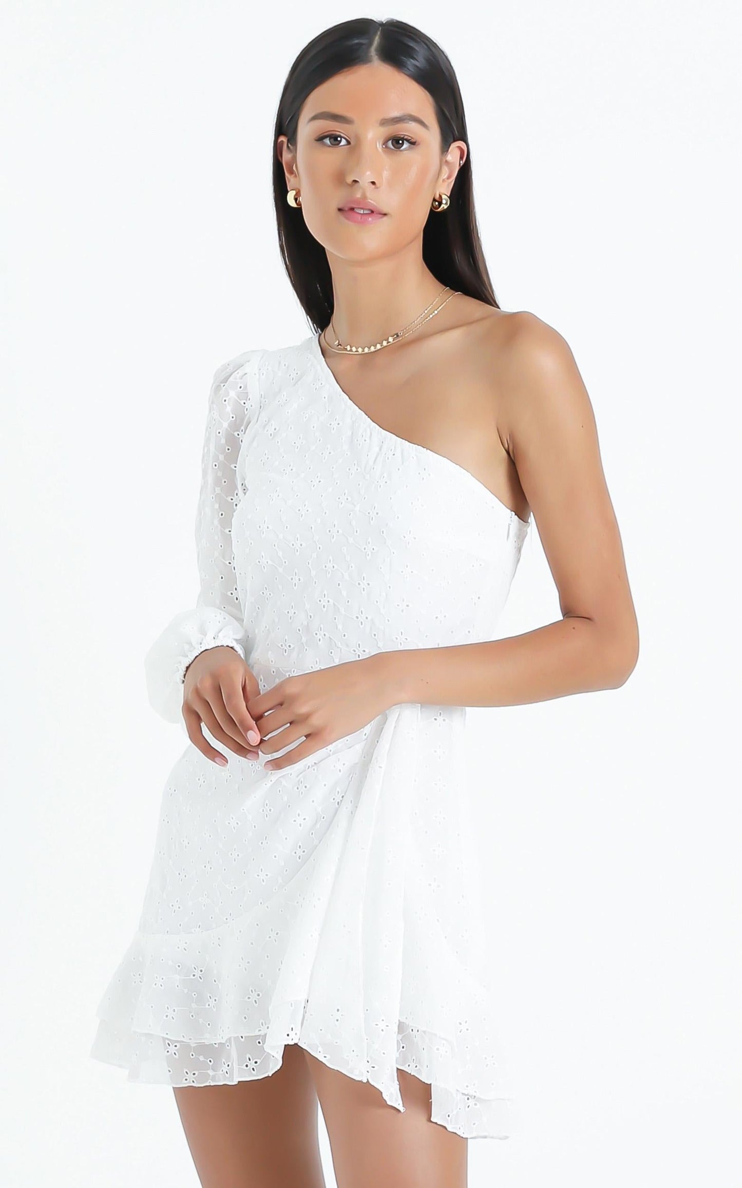 Truro Dress in White Embroidery