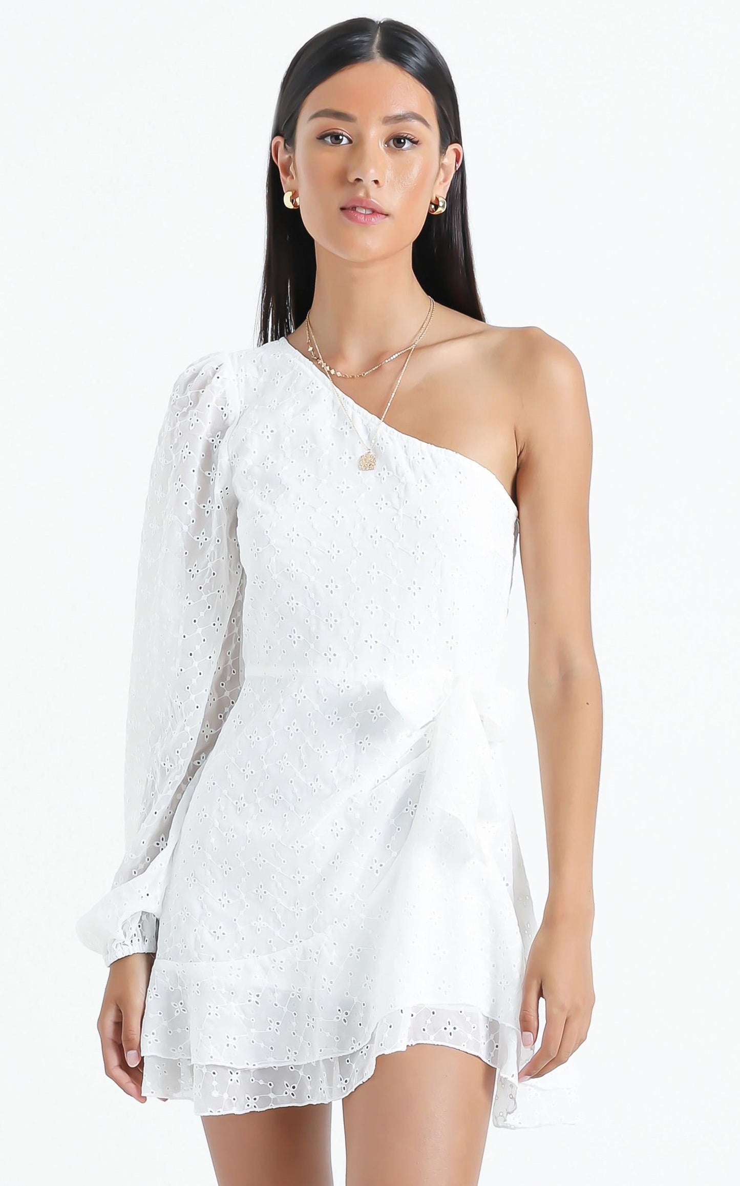 Truro Dress in White Embroidery