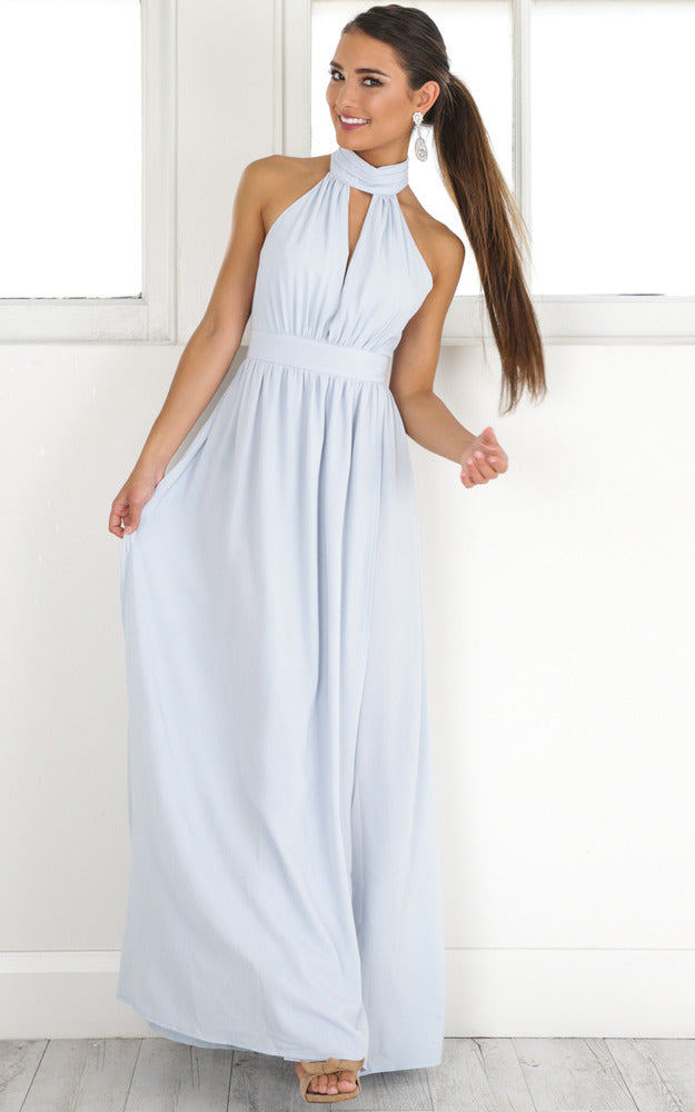 Twilight Star Maxi Dress In Pale Blue