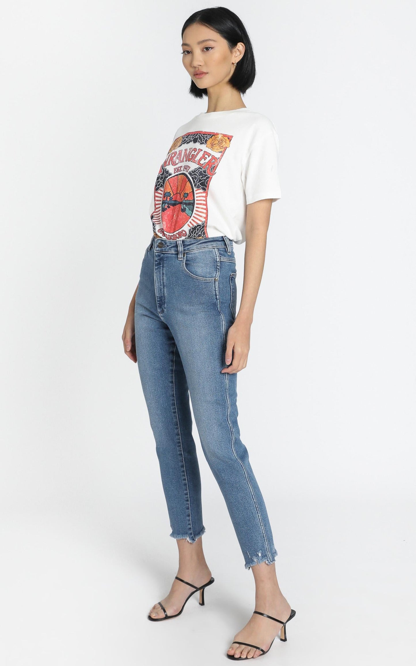 Wrangler - Tyler Cropped Jean in Silver Lining Blue