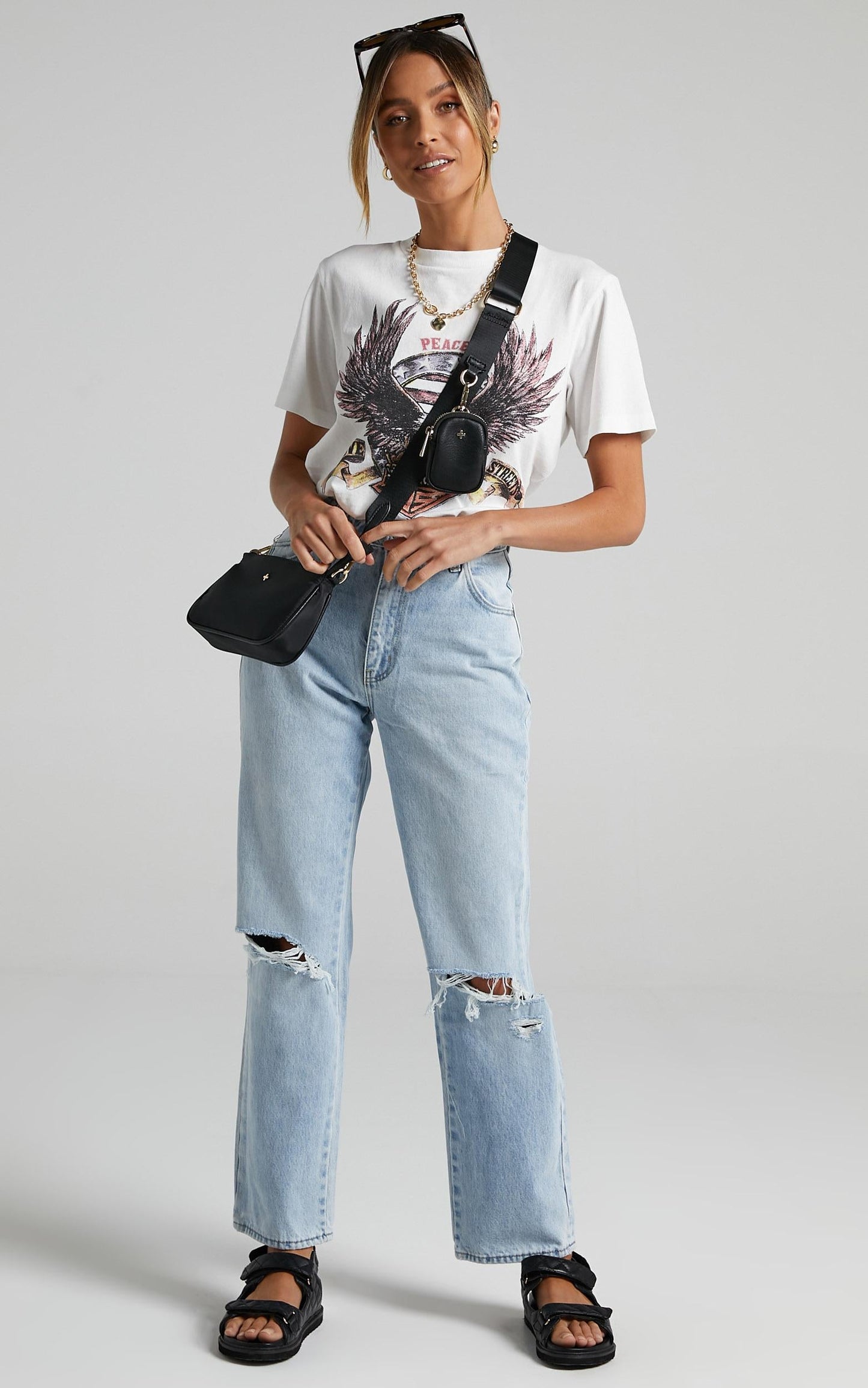 The People Vs - United Eagle Tee in Vintage White