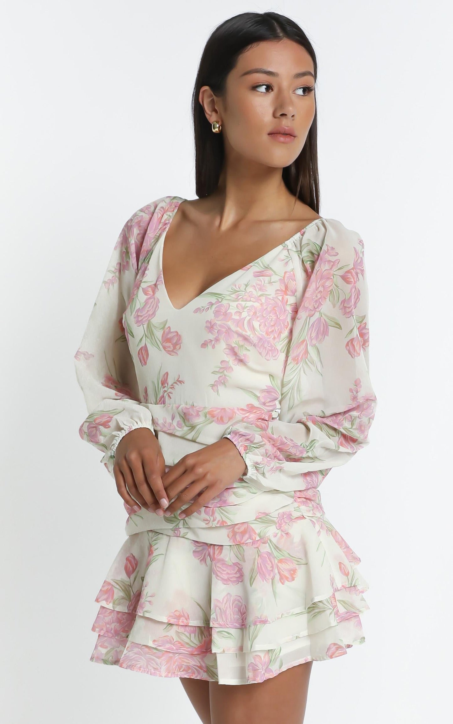 Ukie Dress in Cream Floral