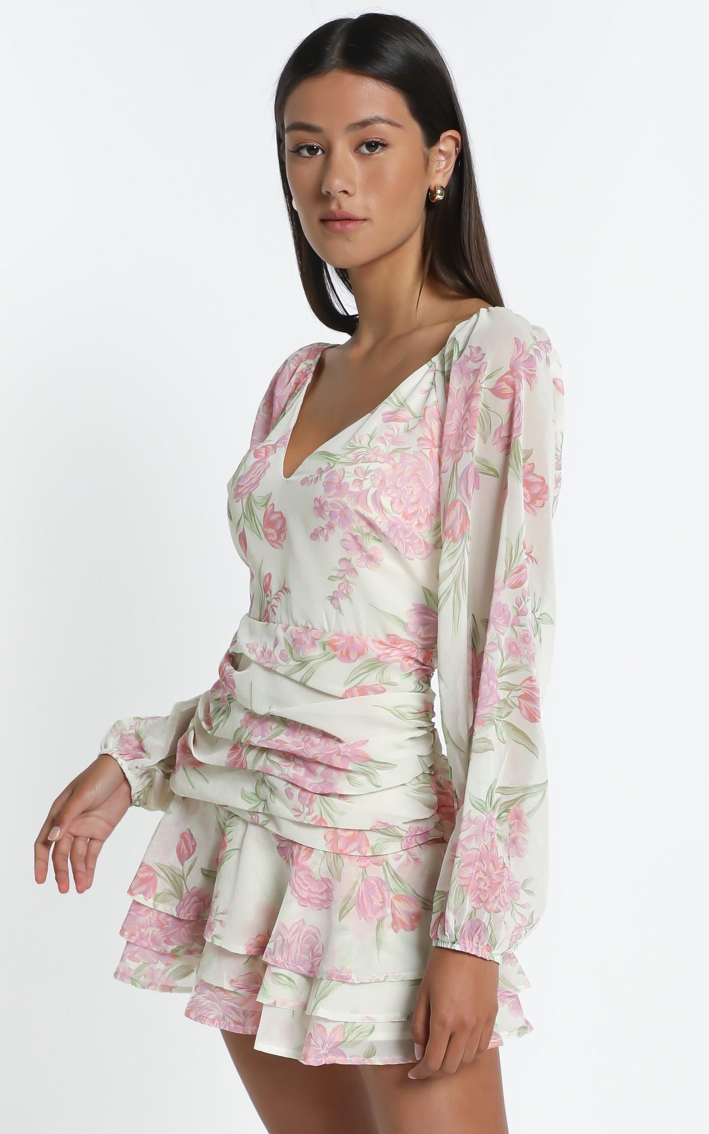 Ukie Dress in Cream Floral