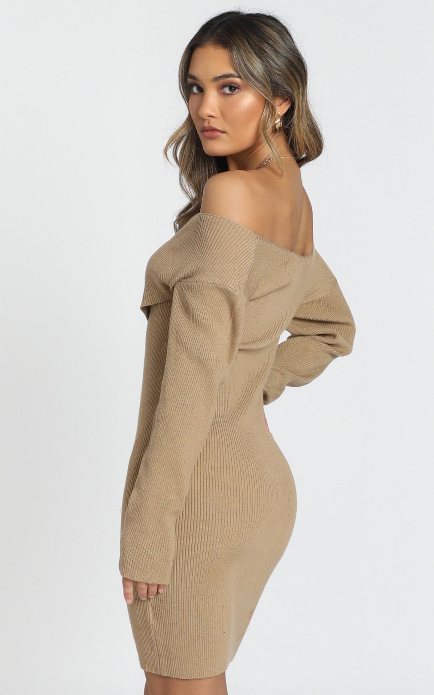 Unlocked Knit Dress in Camel