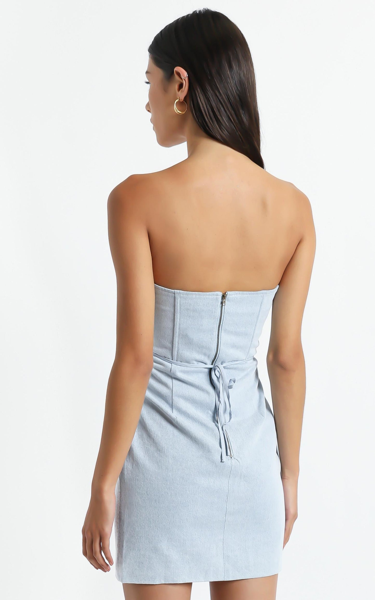 Lioness - Untie Me Mini Dress in Light Blue