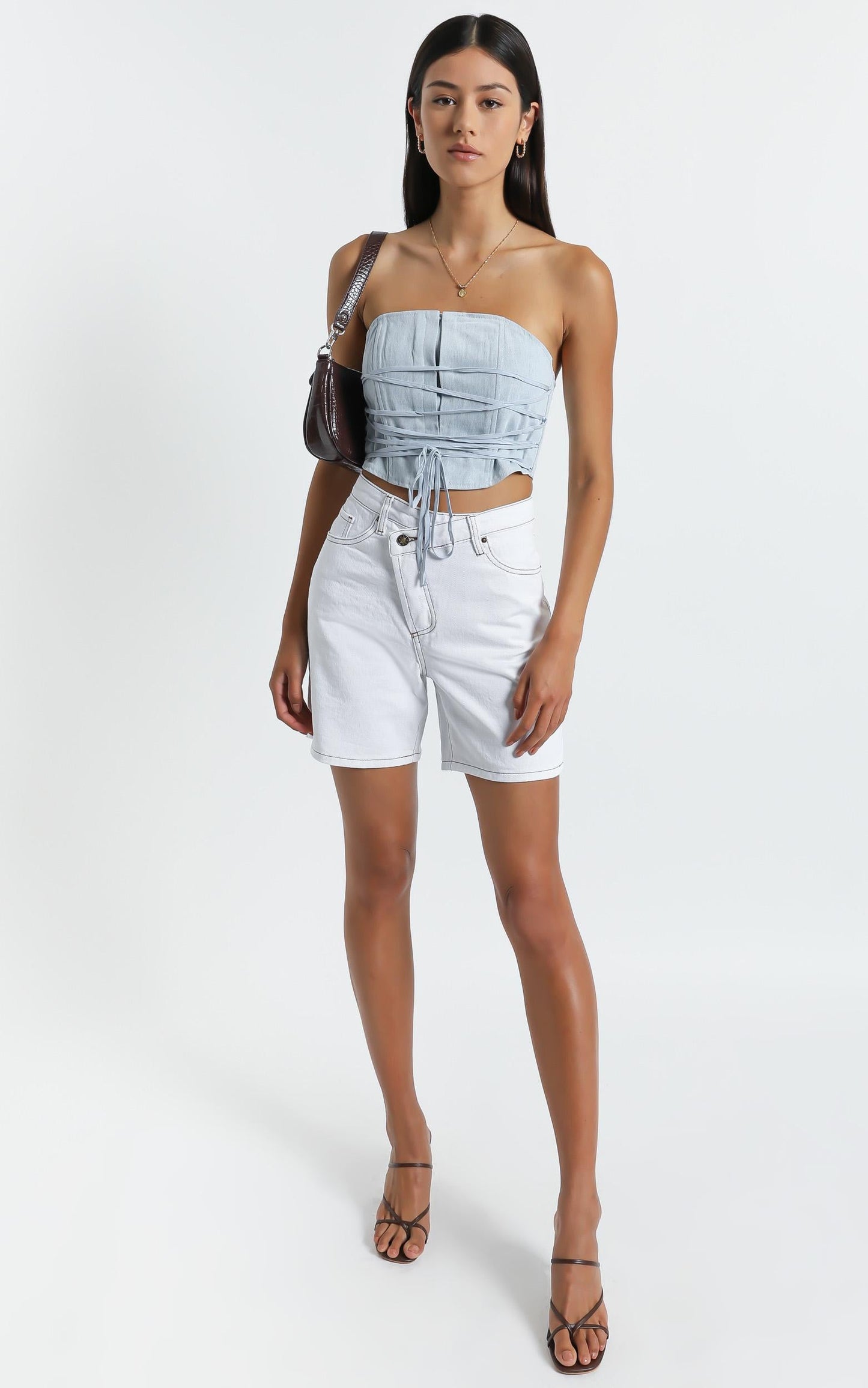 Lioness - Untie Me Top in Light Denim