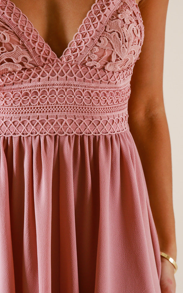 Sitting Waiting Wishing Playsuit In Dusty Rose