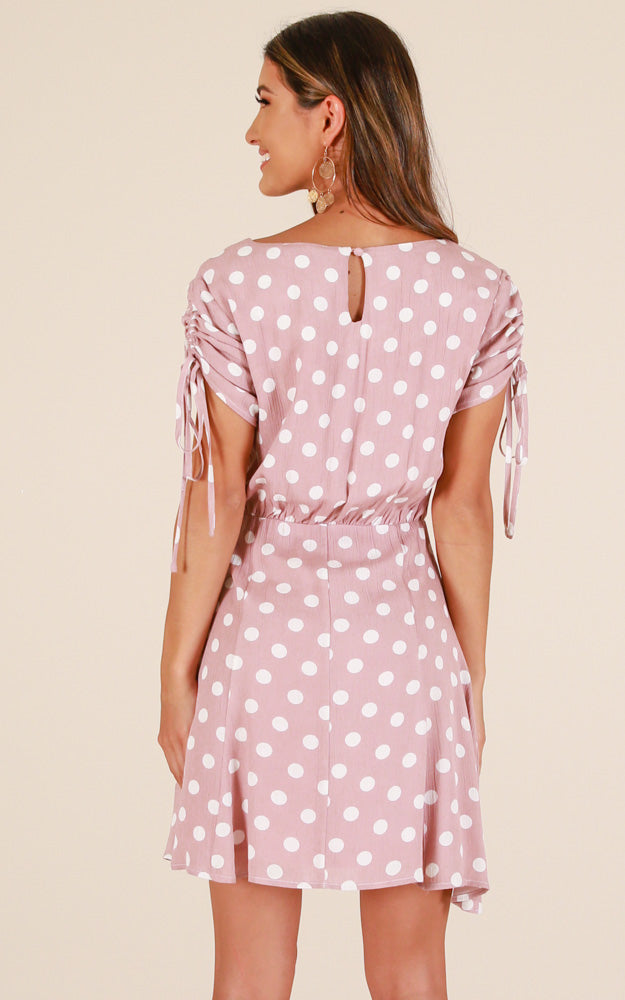 Hand Me Down Dress In Mocha Polkadot