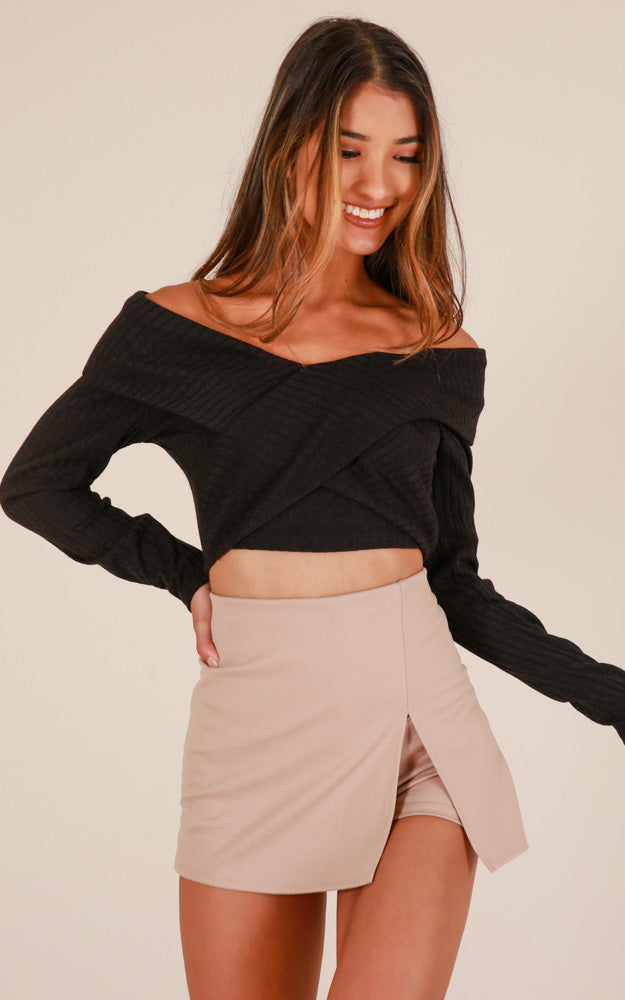 Mellow Out Skort In Taupe