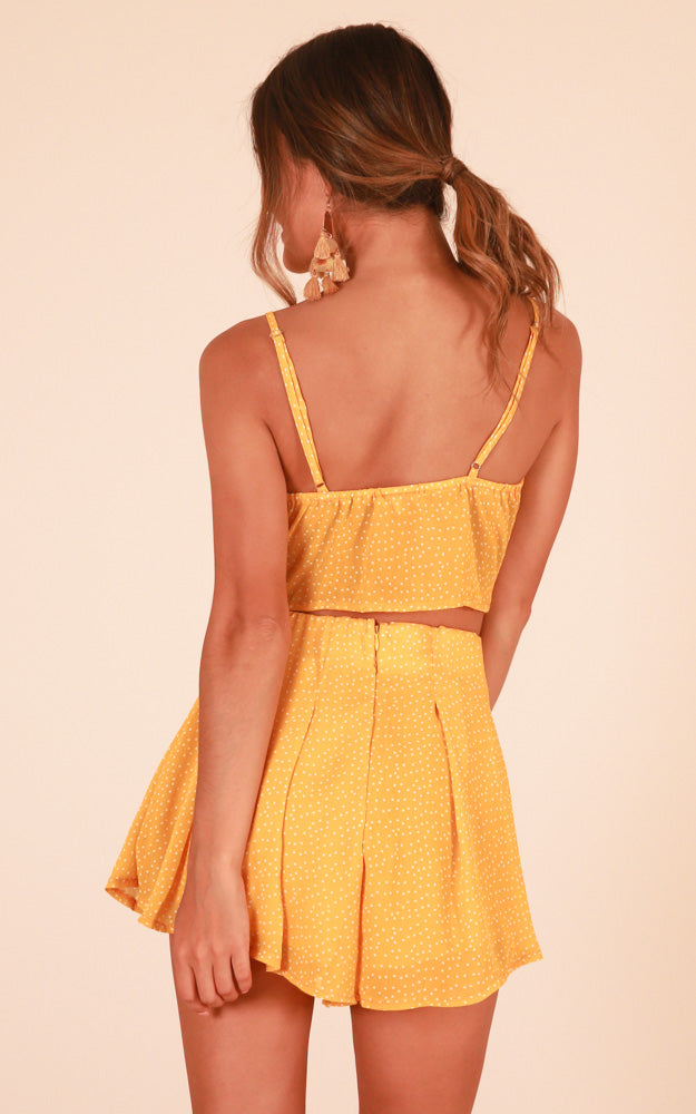 Follow Me Two Piece Set In Yellow Spot