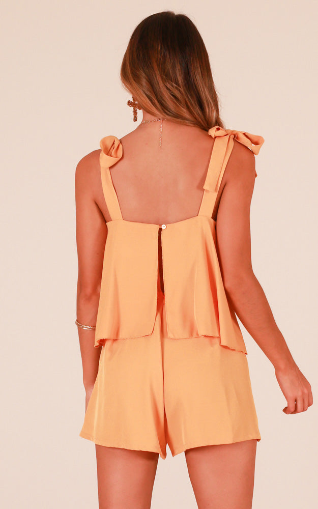 Out Of Luck Playsuit In Mustard