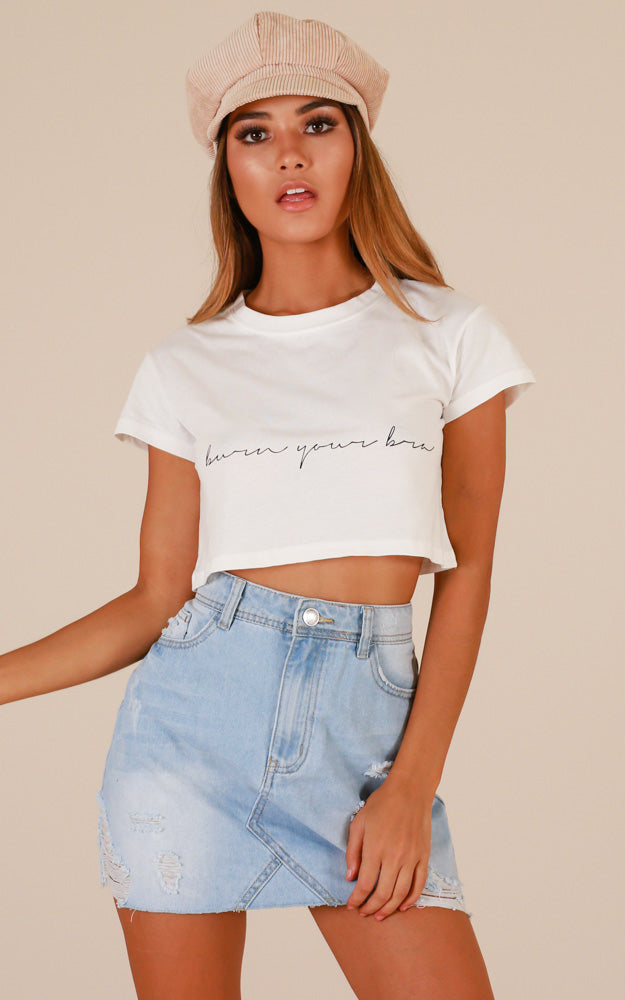 No Bra Club T-Shirt In White