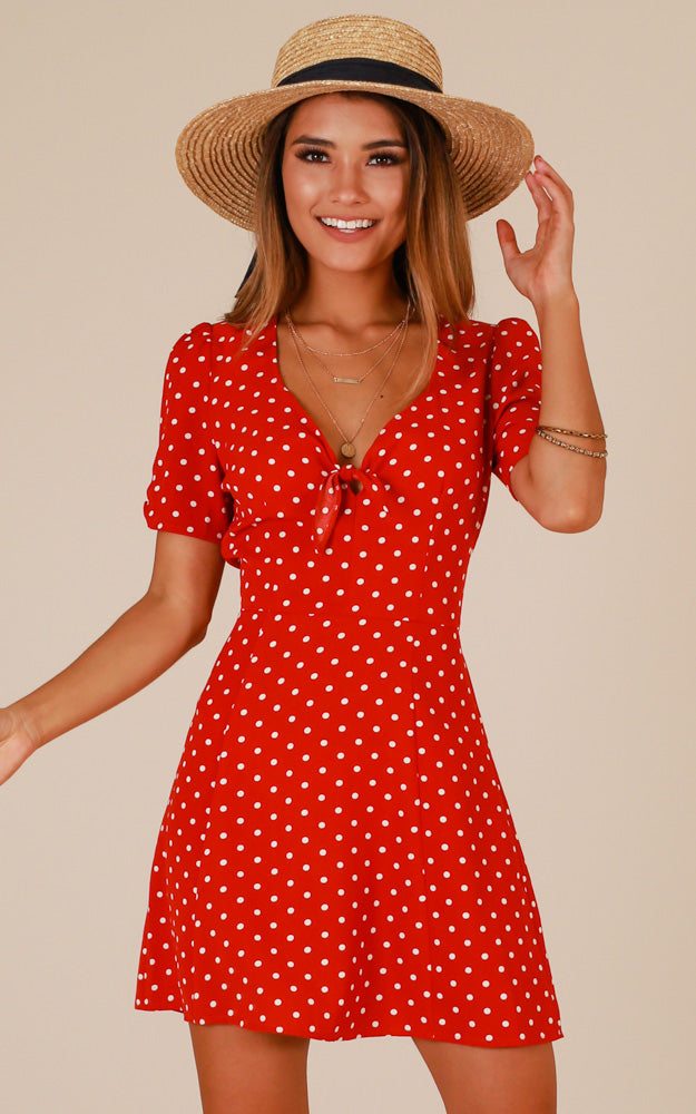 Hit Or Miss Dress In Red Polka Dot