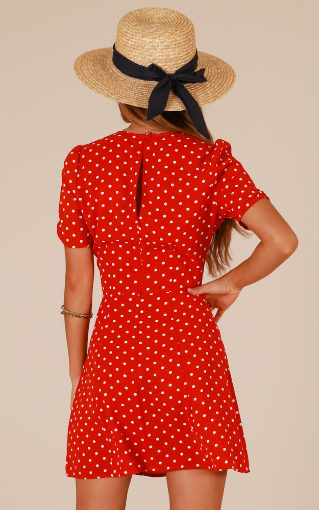 Hit Or Miss Dress In Red Polka Dot