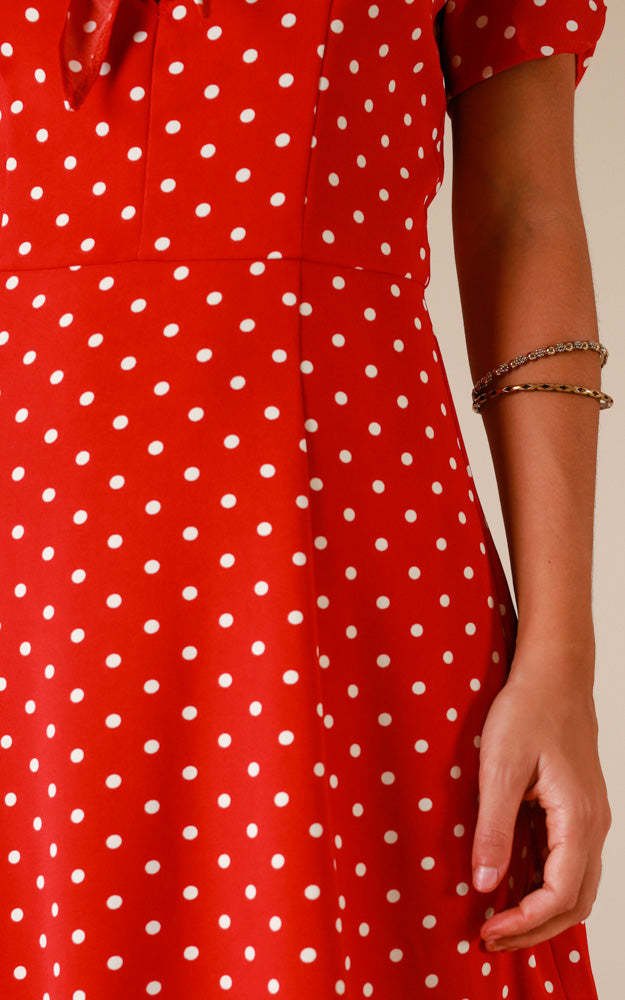 Hit Or Miss Dress In Red Polka Dot