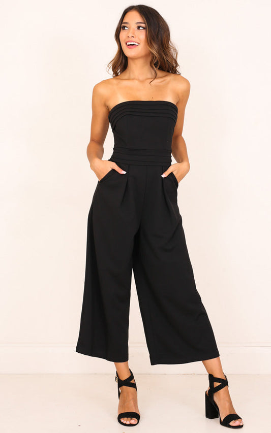 Up Ahead Jumpsuit In Black