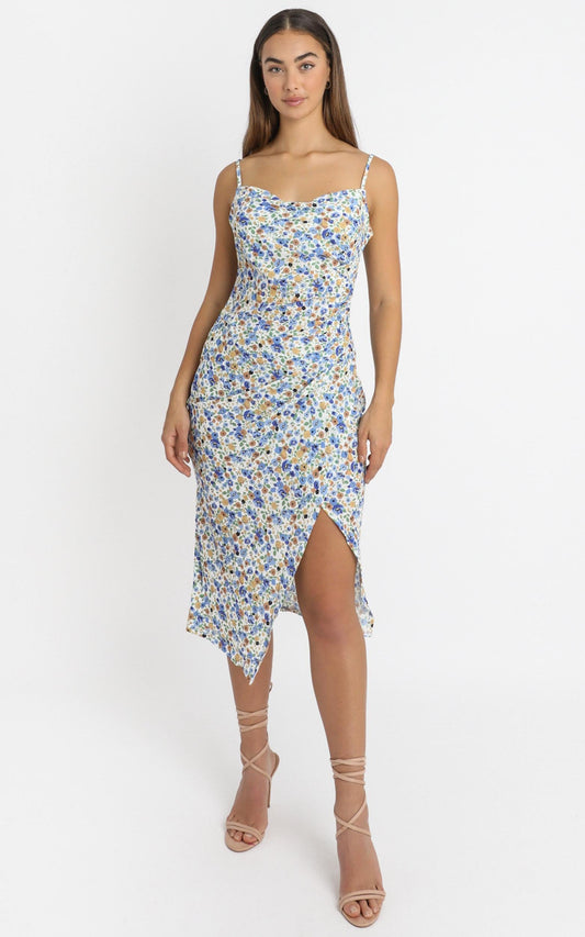 Give Your All dress In Blue Floral