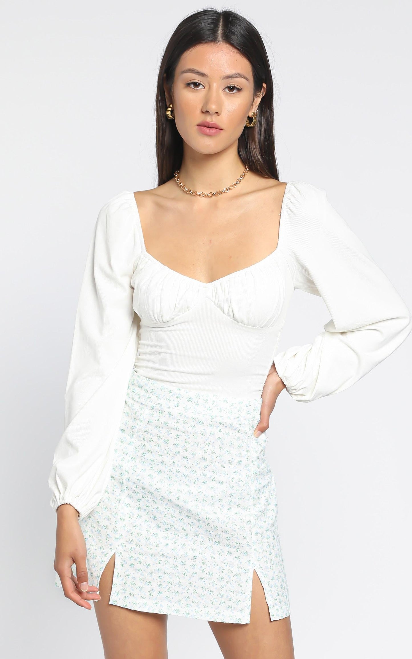 It All Matters Skirt In Blue Floral