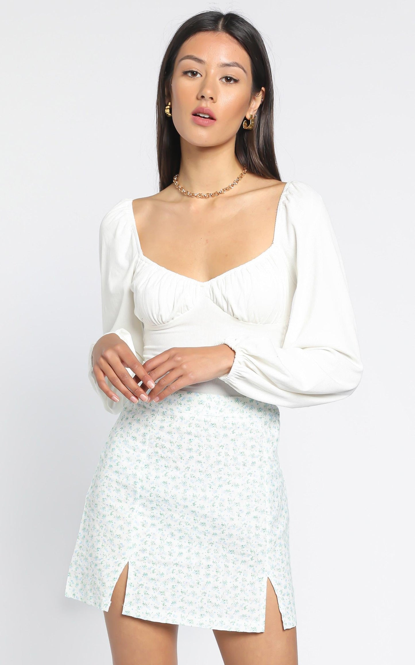 It All Matters Skirt In Blue Floral