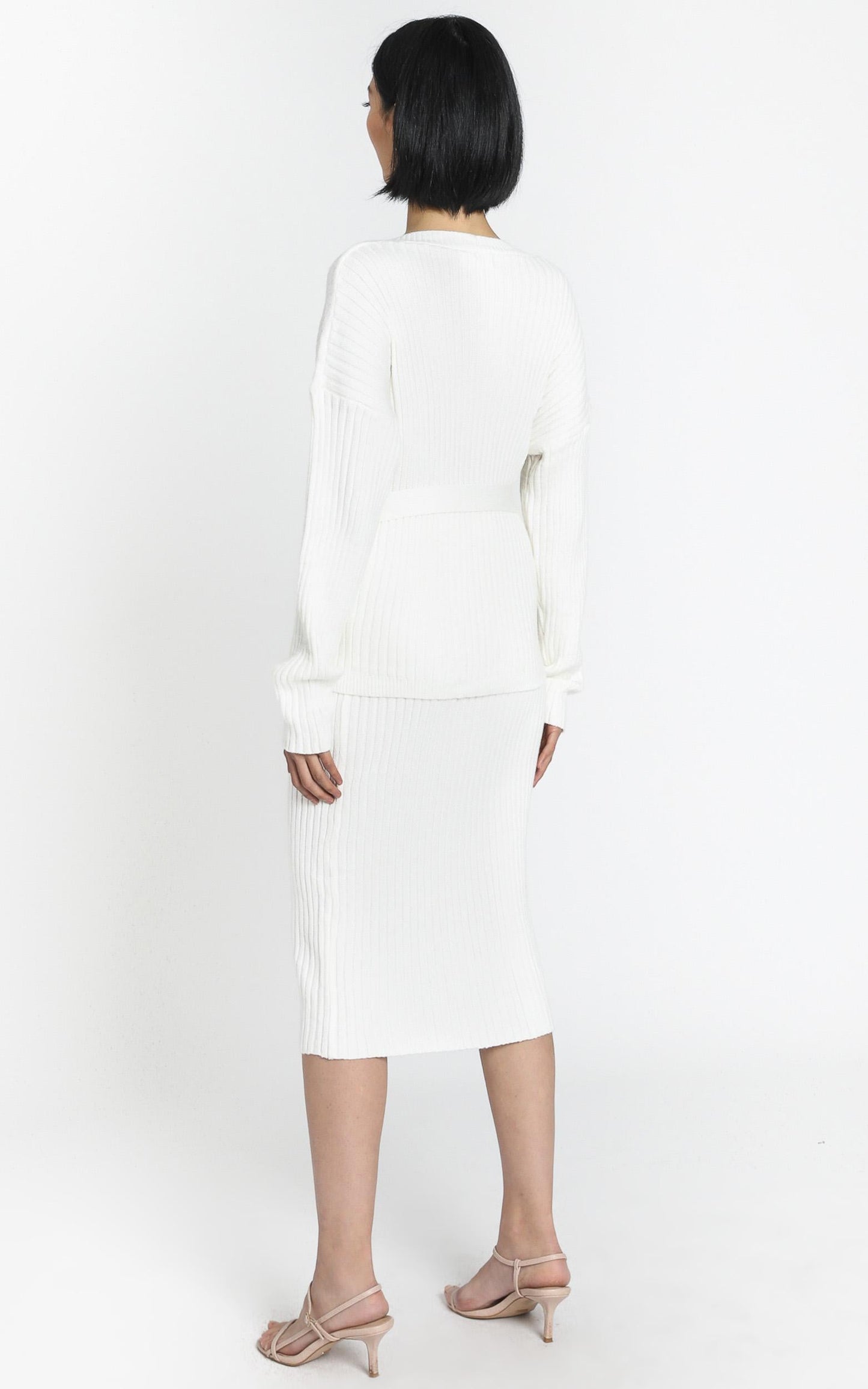 Vassalli Knitted Two Piece Set in White