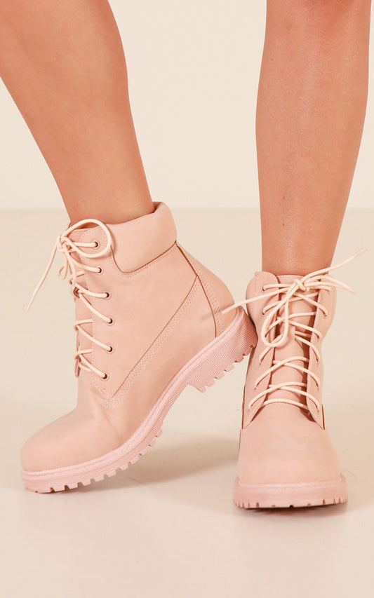 Verali - Stomper Boots In Dusty Pink