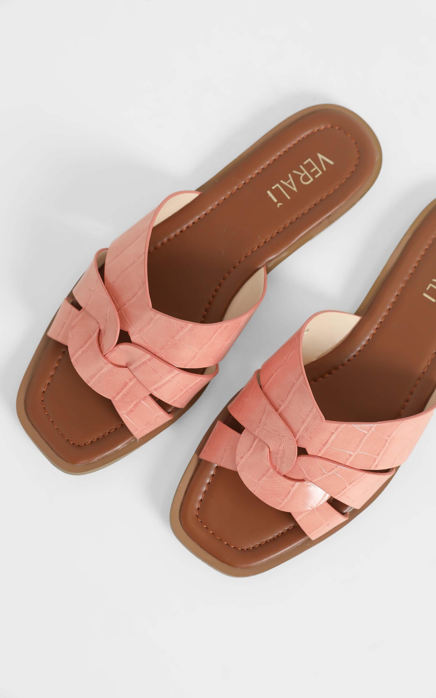 Verali - Glam Sandals in Peach Croc