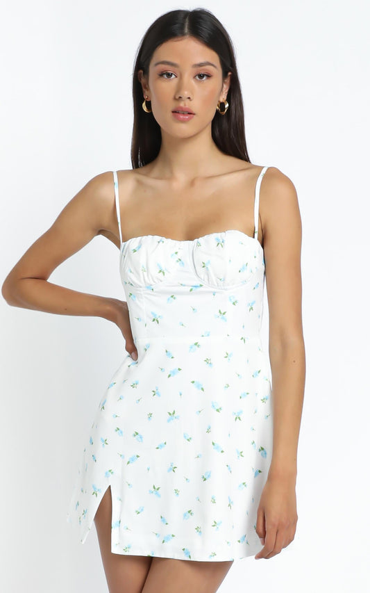 Veronica Dress in Blue Floral