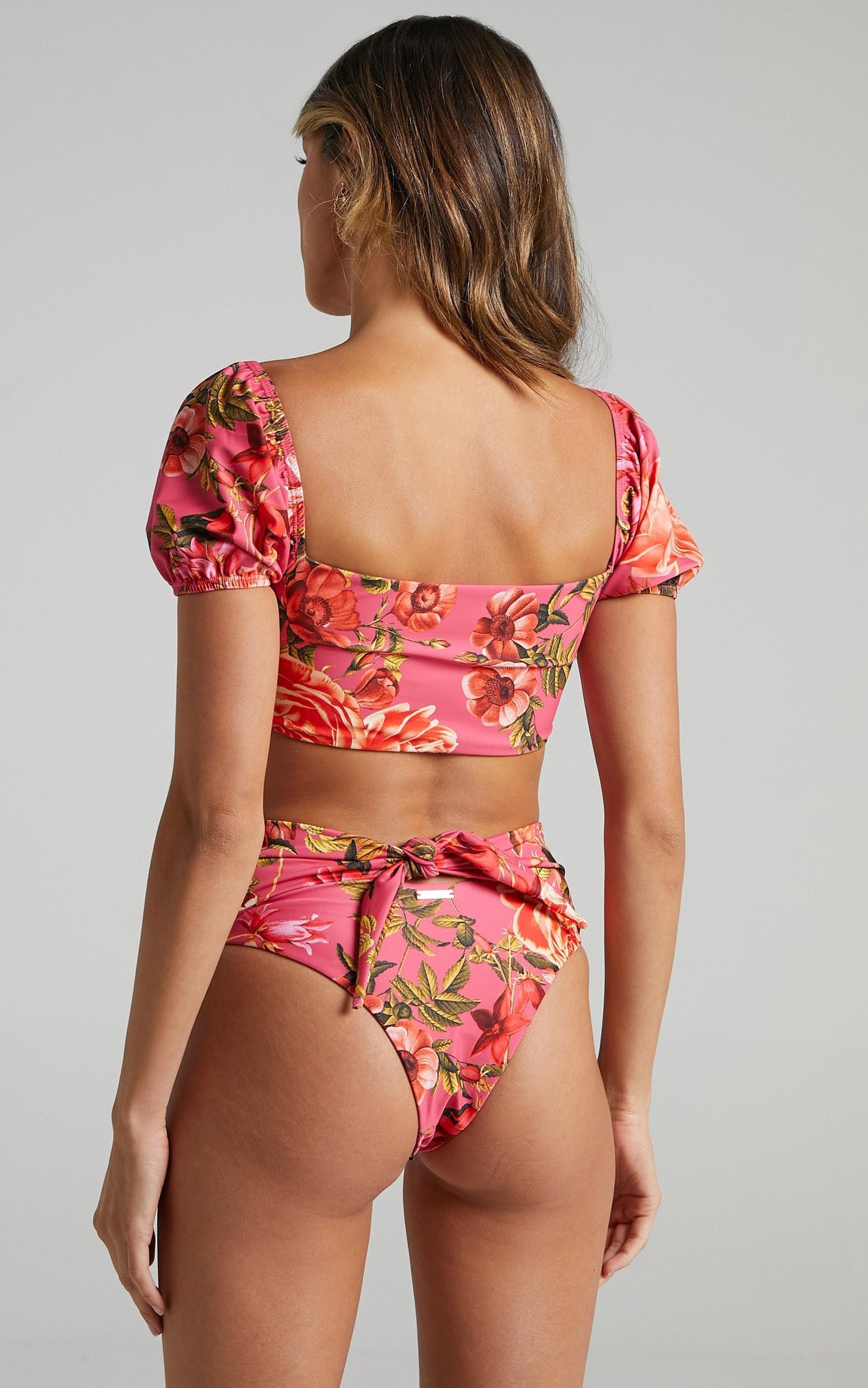 Vesta Bikini Bottoms in Bright Pink Floral