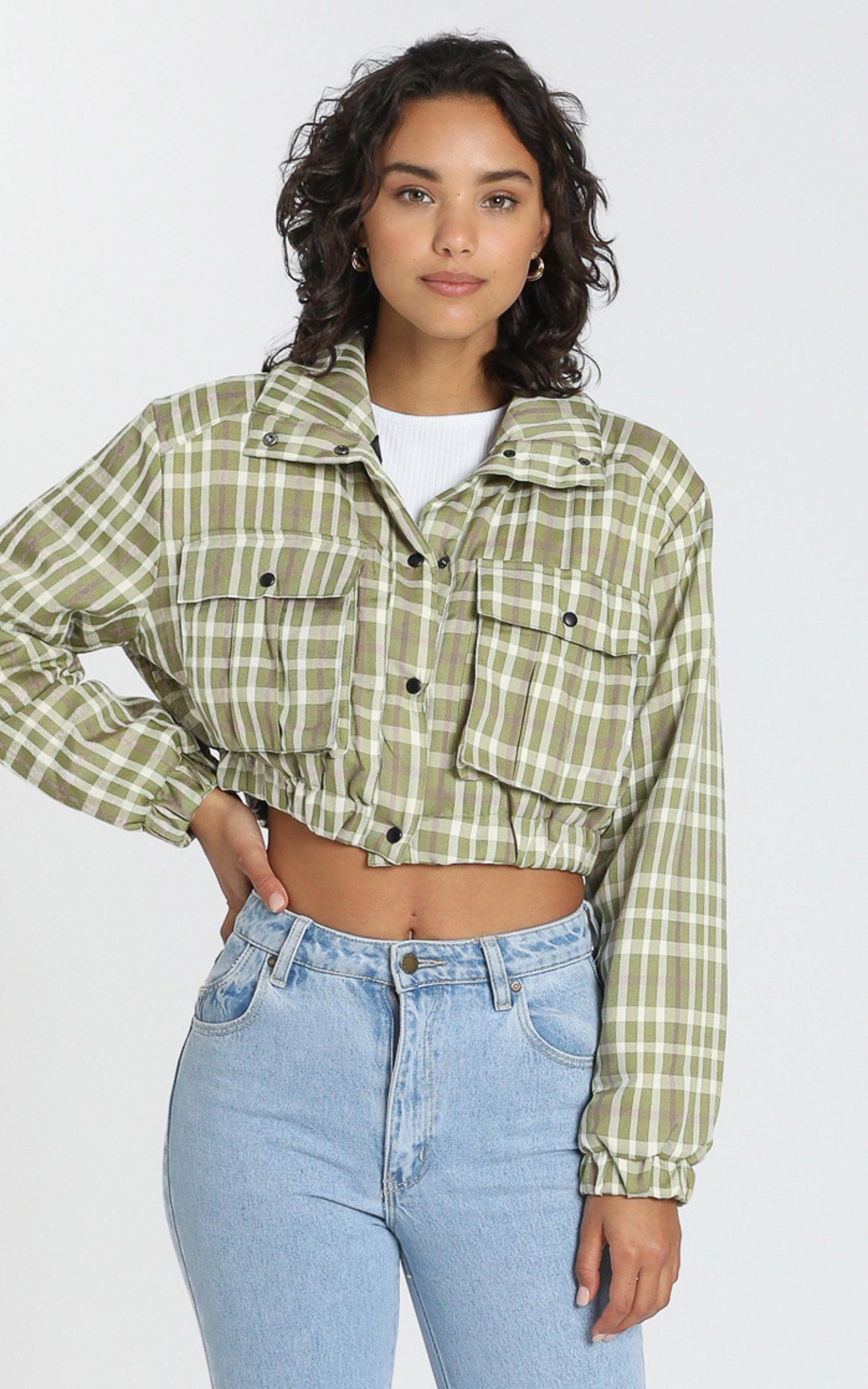 Natascha Coat in Khaki Check