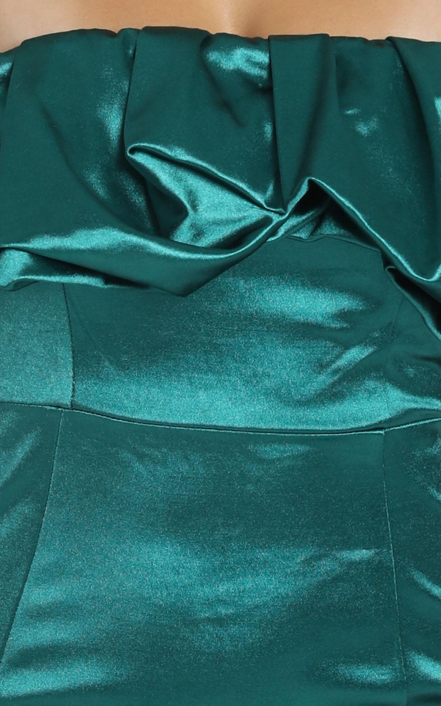 Calla Dress in Emerald Satin