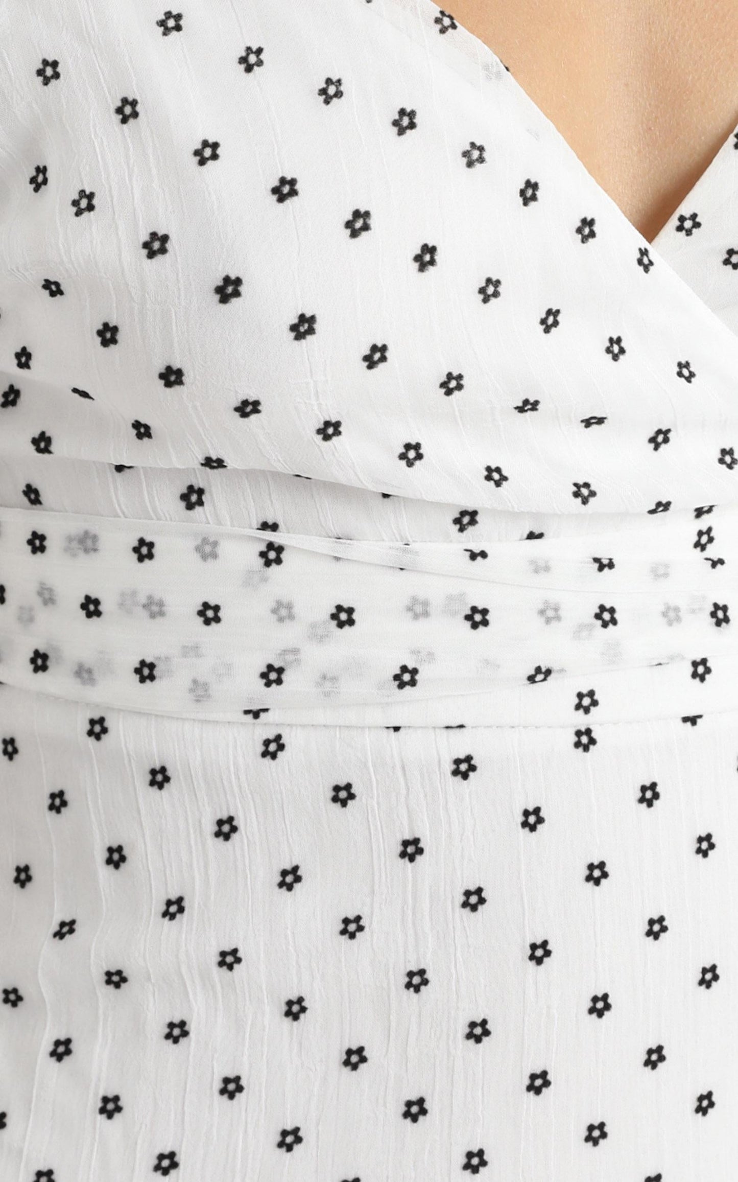 You Are Such A Dream Dress in White Flocked Spot