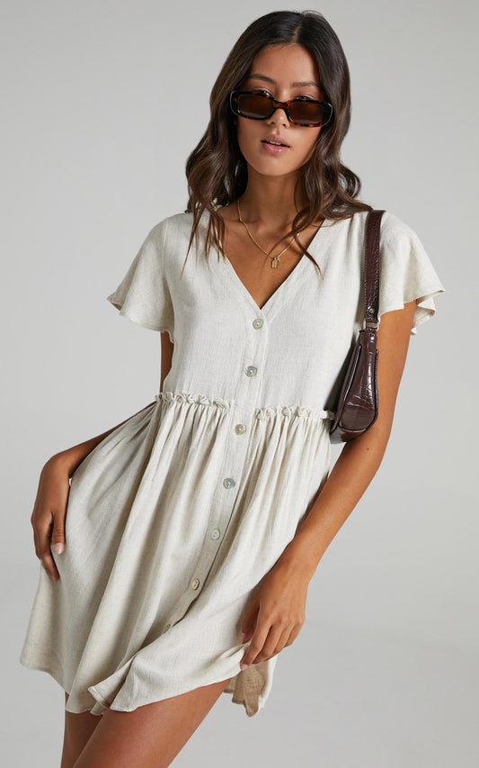 Want Attention Dress In Beige