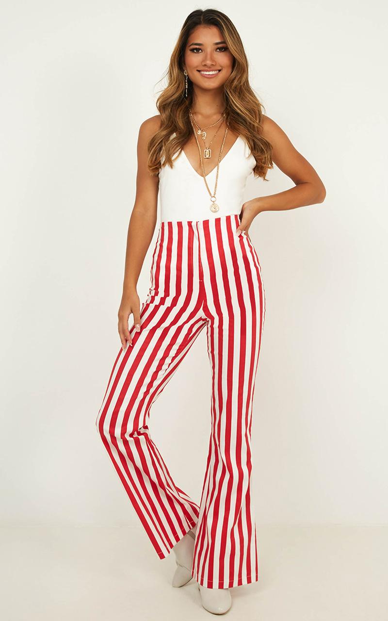 Wanderers Life Pants In Red Stripe