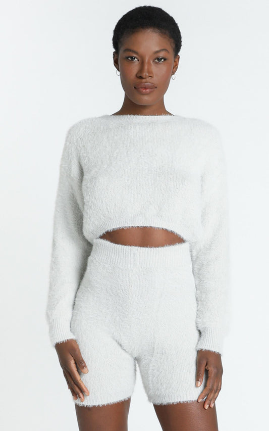 Wanna Snuggle Two Piece Set in Grey